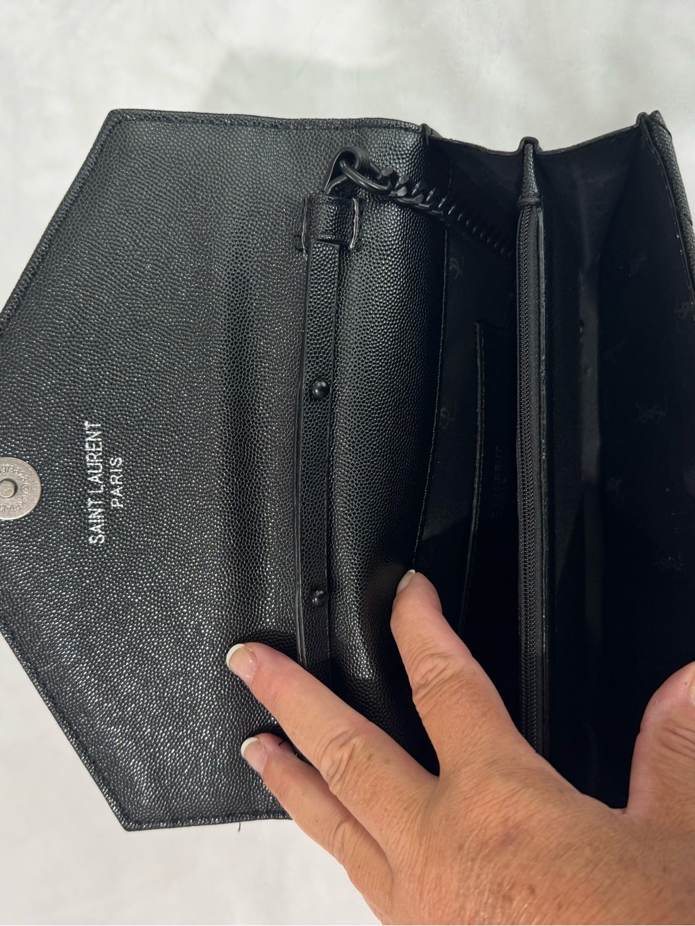 YSL black clutch crossbody bag purse - Picture 8 of 10